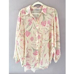 Reserved‎ Womens Floral Button Up Shirt Western Romantic Coquette Size 42